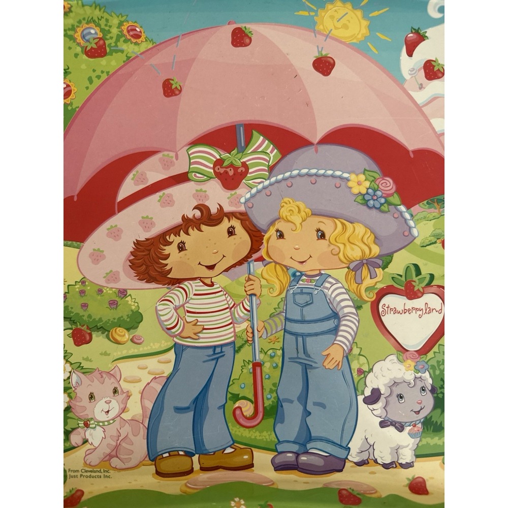 Vintage Strawberry Shortcake Metal TV Tray Kidz Trays 17" Folding Legs 2003 - Picture 3 of 5